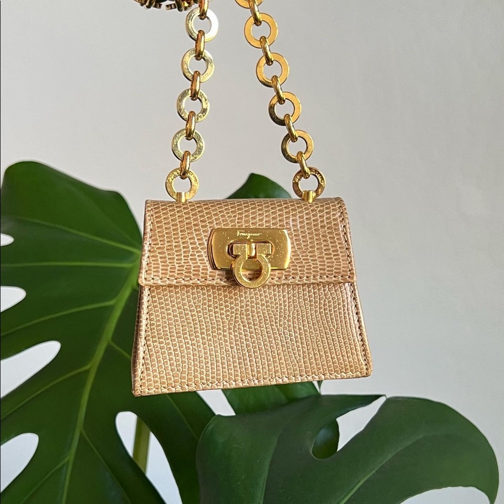 Vintage authentic Ferragamo belt/ micro crossbody bag